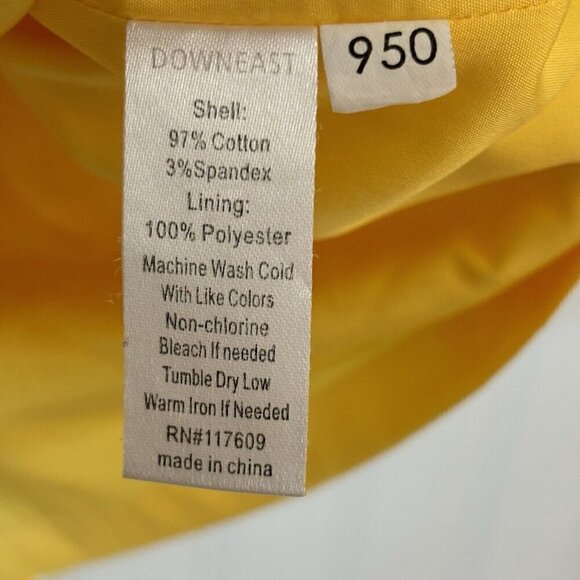 Downeast Womens Small A-line Skirt Yellow White Chevron Pockets Lined Side Zip - Picture 7 of 12